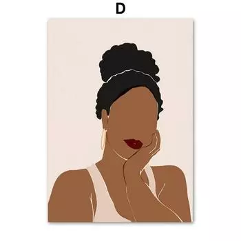 Fashion Black Girl Friends Party Boho Wall Art Canvas Painting Nordic Poster And Prints Bar Wall Pictures For Living Room Decor 21cm30cm NoFrame