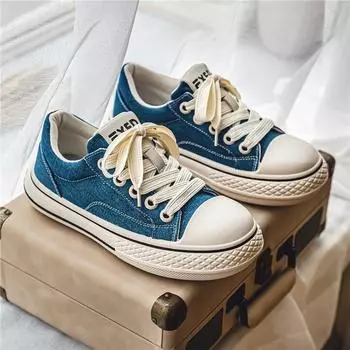 Fashion Blue Men s Canvas Shoes High Quality Casual Vulcanized Shoes Men Platform Canvas Sneakers Breathable zapatillas de lona 39