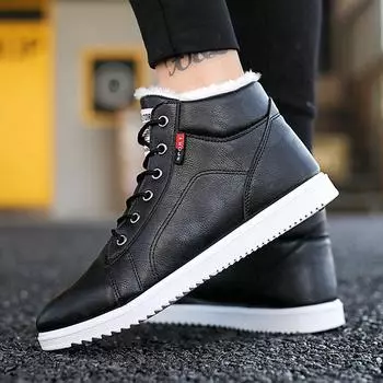 fashion boots men casual shoes winter boots men shoes 2024 snow boots men shoes luxury brand bota masculina zapatos de mujer rtg5 6.5 чёрный