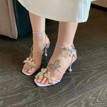 Модные фиолетовые босоножки с бантом, женские сексуальные туфли на шпильках, высокие каблуки, летние вечерние выпускные платья, туфли-лодочки с пряжками, туфли для стриптиза, сандалии женские 35 лавандовый