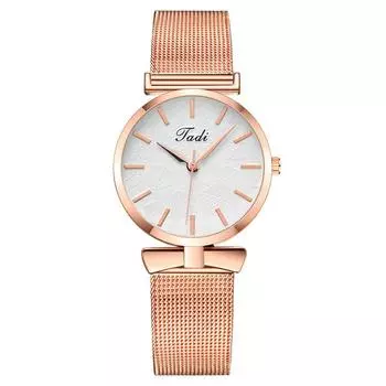 Модные женские часы с бантом, женские часы, сетчатый ремешок, кварцевые часы, женские часы розовый