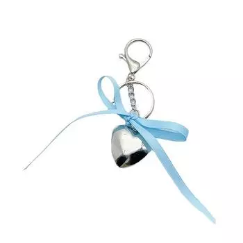 Fashion Bowknot Heart Charm Keychain Haning Ornament Keyring Lovely Pendants Decoration for Purse Bag Backpack Handbag синий