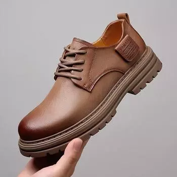 Модные брендовые удобные кожаные мужские туфли повседневные мужские мокасины на шнуровке итальянские кожаные туфли мужские туфли на плоской подошве горячая распродажа мокасины обувь 38 чёрный