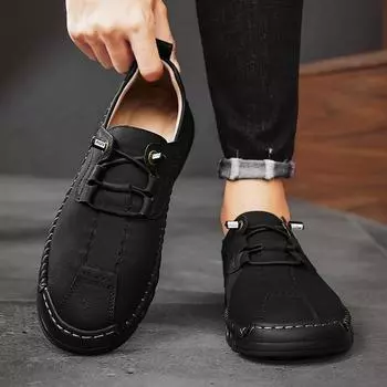 Fashion Brand Men Autumn Comfortable One Foot Handmade Soft Soled Casual Shoes Outdoor Men Rubber Outsole Anti Slip Sports Shoes 39 коричневый