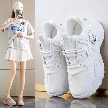 fashion Brand Women s Fashion Sneakers 2024 Autumn Popular Women s Casual Sneakers Versatile Lace-up Dad Shoes 35 чёрный