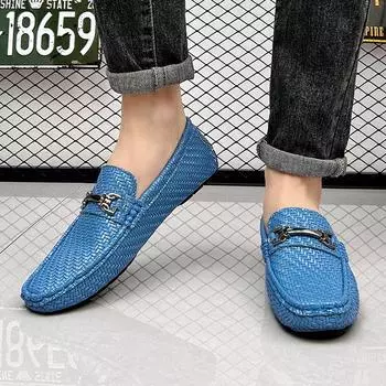 Fashion Breathable Classic Male Flats Male Comfortable Office Shoe Luxury Brand Leather Mens Loafers 2024 New Arrival Men Casual Shoes 38 коричневый