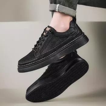 Модные дышащие туфли на плоской подошве для мужчин из натуральной кожи, мужские кроссовки с вырезами, универсальная мужская повседневная обувь для отдыха на открытом воздухе, обувь для скейтбординга ручной работы, мужские 37 коричневый