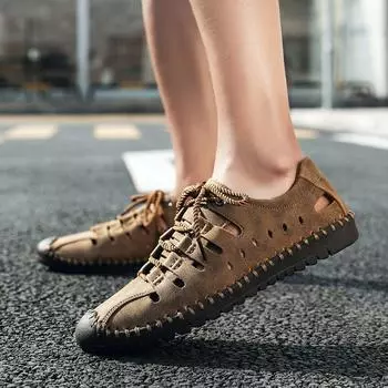 Fashion Breathable Leather Men s Shoes Fashion Loafers Casual Shoes Chaussure Homme Luxe Marque Men Moccasins Genuine Leather 2019 6 чёрный