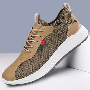 Fashion Breathable Men s Soft Sport Shoes Fashion Mesh Running Shoes Comfortable Male Outdoor Sneakers Lightweight Leisure Walk Trainers 37 серый