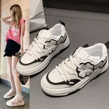 Fashion Breathable Women s Board Shoes Flat Bottom Little White Shoes Thick Bottom Elevated Increase All-match Casual Shoes Autumntime 35 розовый