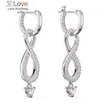 Fashion Bridal Wedding Earrings Dazzling Zirconia Pendant Jewelry for Engagement Ceremony Trendy Modern Style Accessories