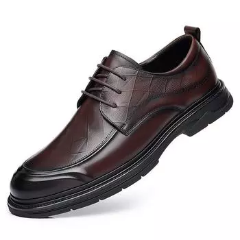 Fashion British Leather Business Men s Dress Shoes Spring Autumn Soft-soled Man Designer Casual Shoes Fashion Increase Men Wedding Shoe 38