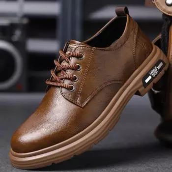 Fashion British Platform Leather Derby Shoes for Men Designer Soft-soled Business Men s Dress Shoes Fashion Light Male Wedding Shoes 38