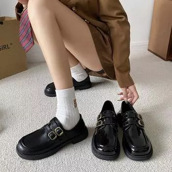 Fashion British Style Students New Japanese Retro Fashion Comfortable Simple Solid Color Autumn and Winter Vulcanized Shoes 2024 35
