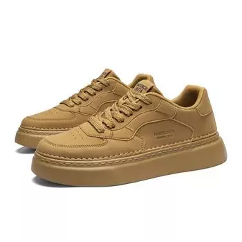 Fashion British Style Vulcanized Shoes Lightweight Flat Designer Sneakers Outdoor Antiskid Tenis Shoes Casual Leather Skateboarding Shoe 39 чёрный