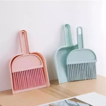 Fashion Broom Set Desktop Cleaning Table Brush Iron Dustpan Car Pets Sweeping Tool Kids Sweeper Pet розовый