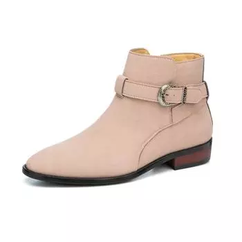 Fashion Buckle Strap Men s Chelsea Boots Pointed Toe Suede Leather Boots For Man Autumn Winter Business Casual Ankle Boots Man 38