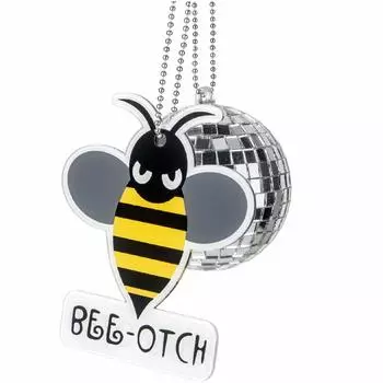 Fashion Bumblebee Bling Ball Car Pendant Decoration Ornament Hanging Gift Rear View Mirror Accessories Auto Interior Dangle