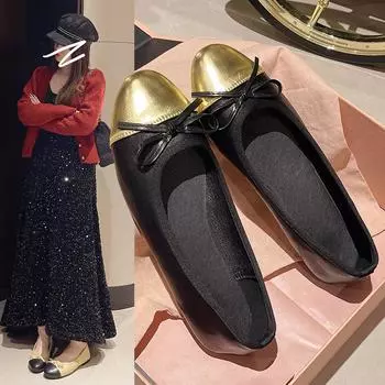 Fashion Butterfly-knot Women Loafer Shoes Fashion Shallow Slip On Ladies Comfort Soft Sole Flats 2024 Spring Women s Comfort Shoes 35 золотой