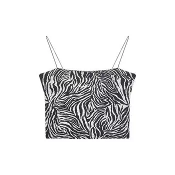 Fashion Camisole Women s Summer Sexy Tight Sexy Short Zebra Stripes Outwear Inner Bottoming Shirt Tops