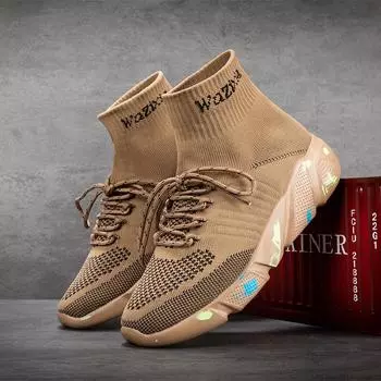 Fashion Camouflage Sneakers Men Women Breathable Socks Shoes Trainers Men Platform High-top Sneakers Casual Zapatillas De Hombre 35