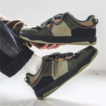 Fashion Canvas men s shoes, autumn and winter 2024, new trend sports and leisure board shoes, versatile and trendy shoes for teenagers 39 зелёный