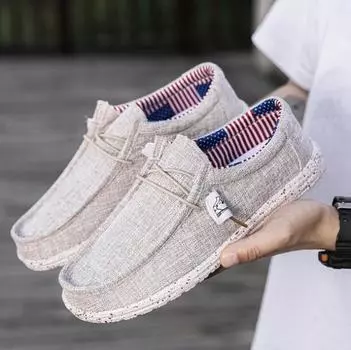 Fashion Canvas Men Shoes 2024 Breathable Lightweight Casual Driving Shoes Moccasin Men Slip Easy To Wear Men s Loafers Big Size 40-46 40 белый