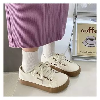 Fashion canvas shoes trainers ladies wide fit sneakers women s designer low top tenis shoes beautiful blue sneakers laced up CN 35 (inner 22.3cm бежевый