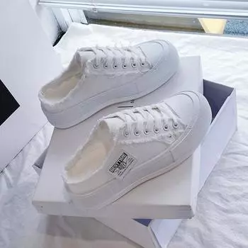 Fashion Canvas Shoes Women 2024Breathable Half Slippers Women Summer Casual Sports Shoes Platform Sneakers Loafers Flats Zapatillas Muje 35