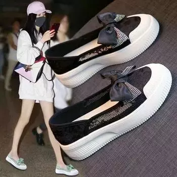 Fashion Canvas Women s Shoes Trend Sneakersy Fashion Casual Flat Tennis Running Sports Shoes for Women 2024 Butterfly Cute Rhinestone 35