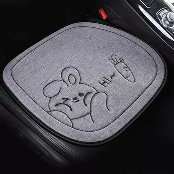 Fashion Car Seat Cushion Cover Ice Silk Linen Cartoon Rabbit Women s Car Cute Anti-slip Breathable Seat Protect Pad Universal