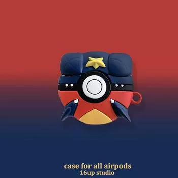 fashion Cartoon Animation Niche Personalized Creative Three-Generation Apple Earphone Case Pro2 Three-Dimensional Silicone Shatter-resistant Soft Apple AirPods 4