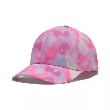 Fashion Cartoon Rainbow Windproof Baseball Cap With Wide Brim For Wear Summer Starry Sky Pink