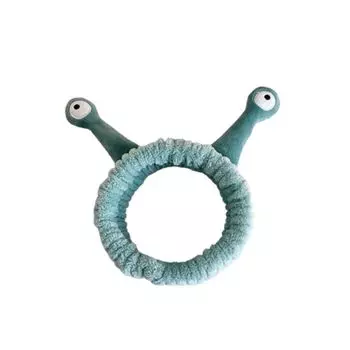 Fashion Cartoon Snail Headband Elastic Flannel Plush Hairband Fluffy Non-slip Hair Hoop Makeup