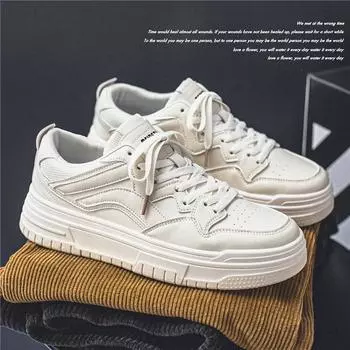 Модные повседневные туфли для скейтбординга, модная обувь 2024 года, новый стиль, высокие белые туфли для мальчиков, весна, корейская версия универсальной спортивной платформы 36 чёрный