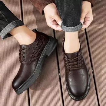 Fashion Casual Business Men s Shoes Fashionable classic design style Outdoor leisure business Wedding party dress Black shoes 38 чёрный