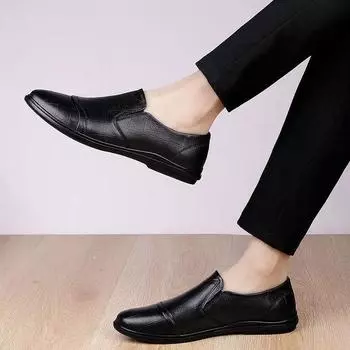 Fashion Casual Business Social Shoe Male Natural Gumrukfree Genuine Leather 2024 Trend Men s Formal Shoes Cheap Liquidation Legitimate 38