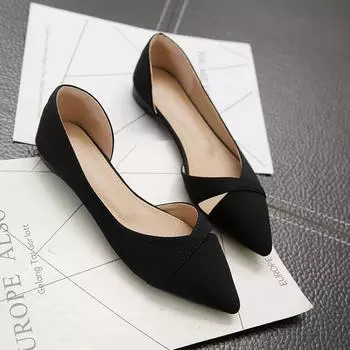 Fashion Casual Flat Shoes Woman New Summer Breathable Comfortable Soft-soled Single Pointed Toe Shallow 2024 37 розовый