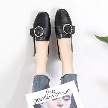 fashion Casual Flats Women Shoes Loafers Pu Leather Elegant Low Heels Slip On Ballet Footwear Female Pointed Toe Thick Heel Ladies Shoes 12 абрикосовый