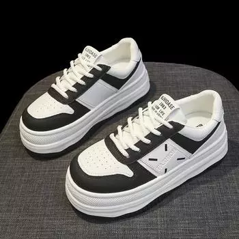 Fashion Casual Increase Sport Board Shoes for Women Spring Autumn Black White Designer Platform Sneakers Woman Zapatos De Mujer 35 белый