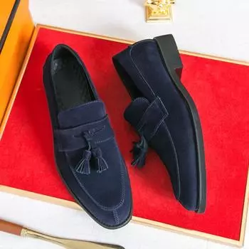 Fashion Casual Leather Shoes Men Flats Slip-On Men Casual Shoes High Quality Men Loafers Tassel Moccasin Suede Driving Shoes 38