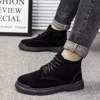 Fashion Casual Male Shoes New Short Barrel Booties Men s Boots Ankle Y2k Comfortable Offers Footwear Classic Trendy 2025 Low Price Sale 39