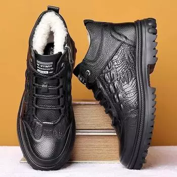 Fashion Casual Men s Snow Boots Warm Cold Proof High Top Quality Male Winter Shoes Offer Original Deals Outdoor Hiking New in Fur Fleece 38