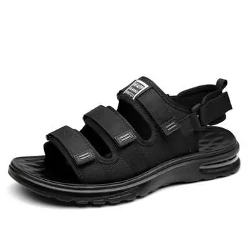 Модные повседневные мужские сандалии на платформе с сетчатой поверхностью, летние дизайнерские повседневные пляжные туфли с мягкой подошвой для мужчин, черные сандалии Hombre Verano 38