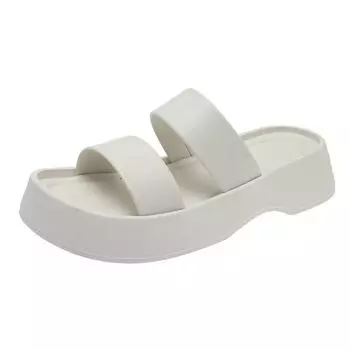 Fashion Casual Outside Wear Flip-flops Women 2024 Summer New Designer Platform Slippers for Women Casual Solid Color Shoes Ladies 38 белый