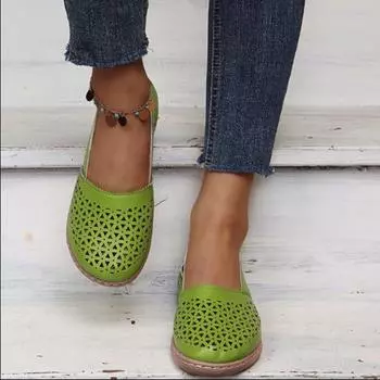 Fashion Casual Sandals Women 2024 summer large Europe and the United States wedge hollowed out pure color single low heel shoes 35 синий