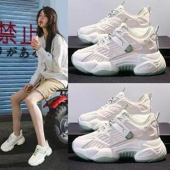 Fashion Casual Shoes for Women New Womens Sneakers 2024 Autumn Mesh Surface Breathable All-match Thick Bottom Shoes Zapatos Para Mujeres 35