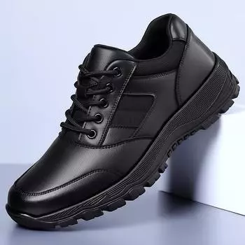 Fashion casual shoes men s 2025 new single shoes velvet warm leather men s shoes middle-aged and elderly father shoes factory direct sales 40