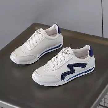 Fashion casual shoes new large size color matching little white shoes female students lace up running sneakers 35