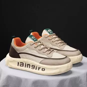 Fashion Casual Sneaker Men s Sneakers Loafers Soft and Comfortable Sports and Leisure Shoes for Men Skateboard Non-Slip Wear-resistant 39 бежевый